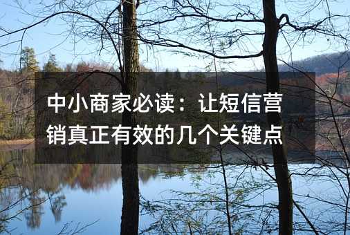 中小商家必读:让短信营销真正有效的几个关键点
