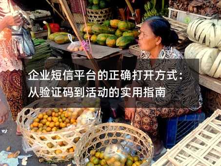 企业短信平台的正确打开方式:从验证码到活动的实用指南