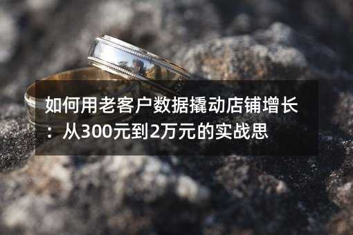 如何用老客户数据撬动店铺增长:从300元到2万元的实战思路