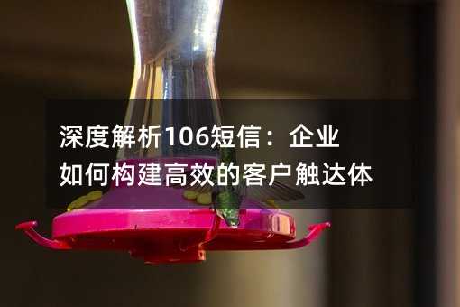 深度解析106短信:企业如何构建高效的客户触达体系