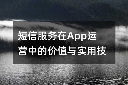 短信服务在App运营中的价值与实用技巧
