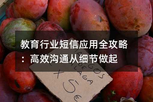 教育行业短信应用全攻略:高效沟通从细节做起