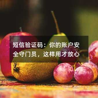 短信验证码:你的账户安全守门员,这样用才放心