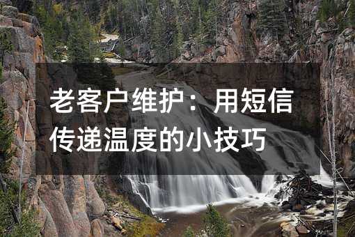 老客户维护:用短信传递温度的小技巧