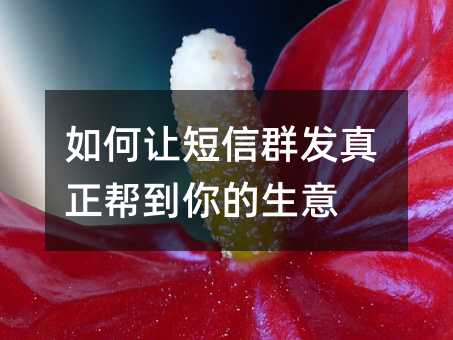 如何让短信群发真正帮到你的生意