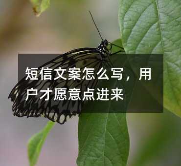 短信文案怎么写,用户才愿意点进来