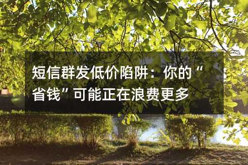 短信群发低价陷阱:你的“省钱”可能正在浪费更多