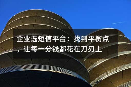 企业选短信平台:找到平衡点,让每一分钱都花在刀刃上