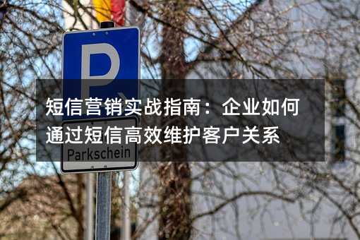 短信营销实战指南:企业如何通过短信高效维护客户关系