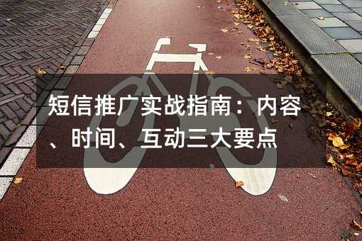 短信推广实战指南:内容、时间、互动三大要点