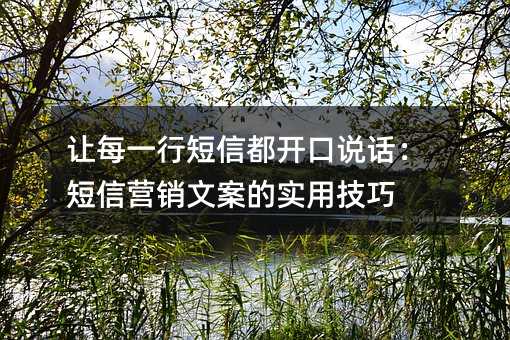 让每一行短信都开口说话:短信营销文案的实用技巧