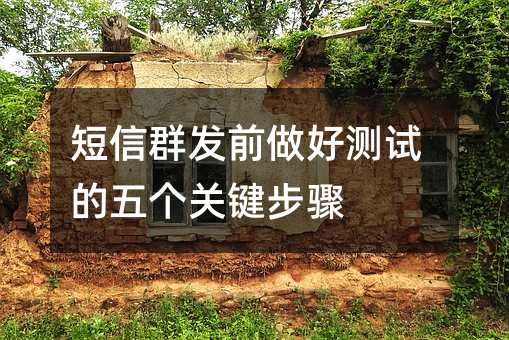 短信群发前做好测试的五个关键步骤