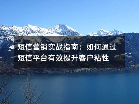 短信营销实战指南:如何通过短信平台有效提升客户粘性