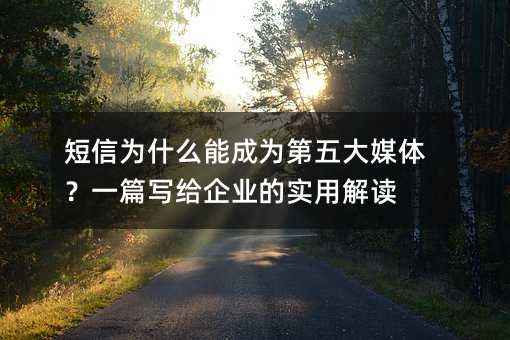 短信为什么能成为第五大媒体?一篇写给企业的实用解读