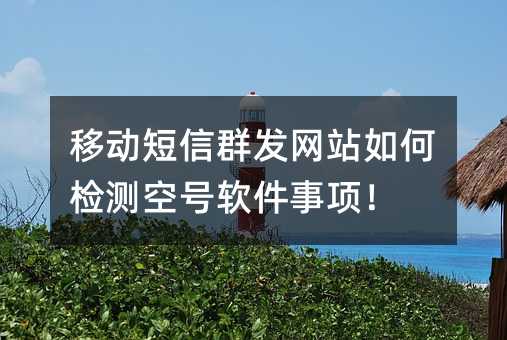 移动短信群发网站如何检测空号软件事项!