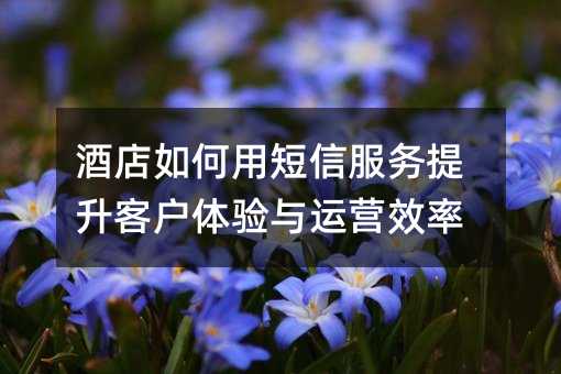 酒店如何用短信服务提升客户体验与运营效率