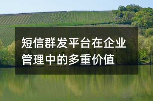 短信群发平台在企业管理中的多重价值