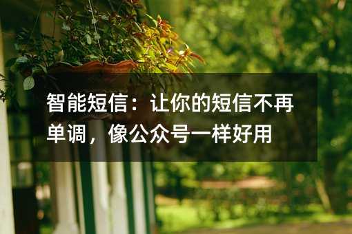 智能短信:让你的短信不再单调,像公众号一样好用