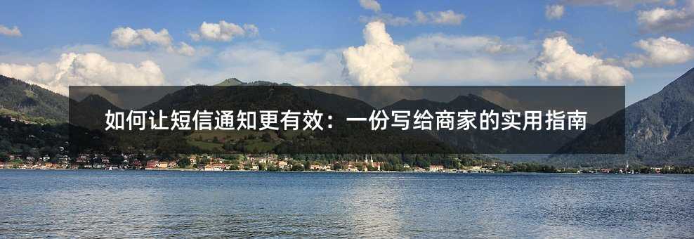 如何让短信通知更有效:一份写给商家的实用指南
