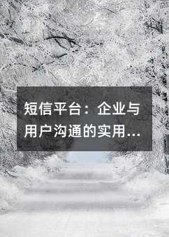 短信平台:企业与用户沟通的实用工具