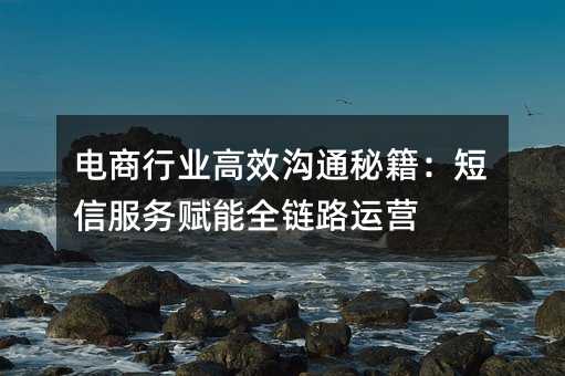 电商行业高效沟通秘籍:短信服务赋能全链路运营