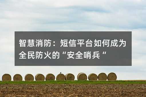 智慧消防:短信平台如何成为全民防火的“安全哨兵“