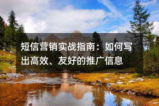 短信营销实战指南:如何写出高效、友好的推广信息