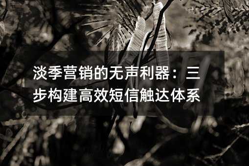 淡季营销的无声利器:三步构建高效短信触达体系