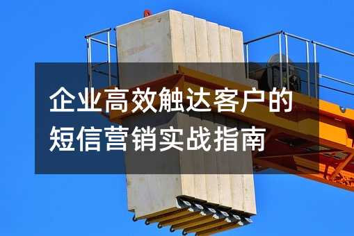 企业高效触达客户的短信营销实战指南