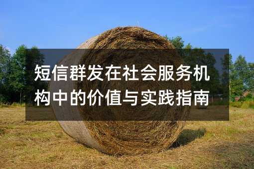 短信群发在社会服务机构中的价值与实践指南