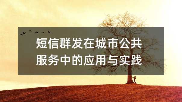 短信群发在城市公共服务中的应用与实践