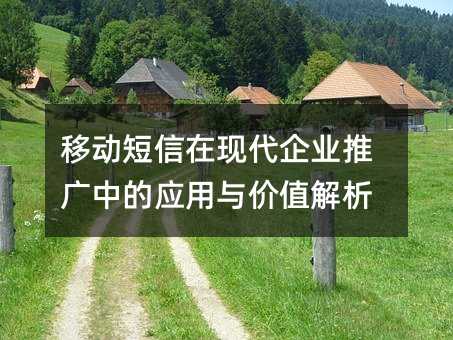 移动短信在现代企业推广中的应用与价值解析