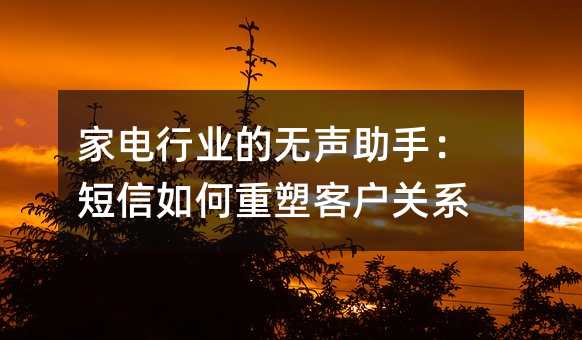 家电行业的无声助手:短信如何重塑客户关系