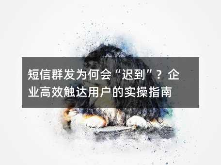 短信群发为何会“迟到”?企业高效触达用户的实操指南