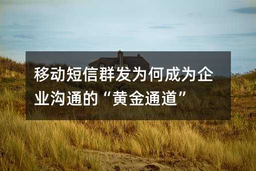 移动短信群发为何成为企业沟通的“黄金通道”
