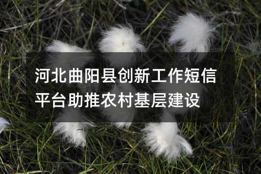河北曲阳县创新工作短信平台助推农村基层建设