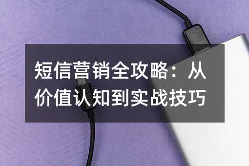 短信营销全攻略:从价值认知到实战技巧