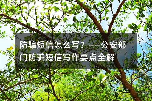防骗短信怎么写?——公安部门防骗短信写作要点全解