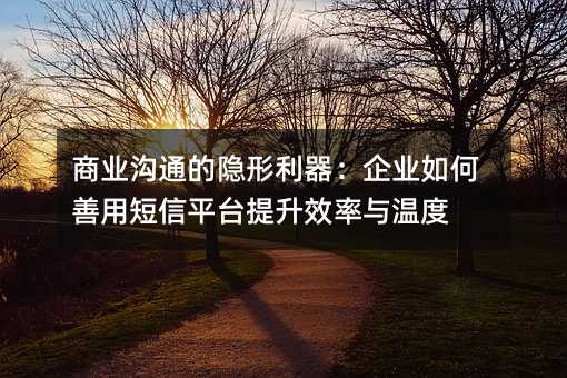 商业沟通的隐形利器:企业如何善用短信平台提升效率与温度