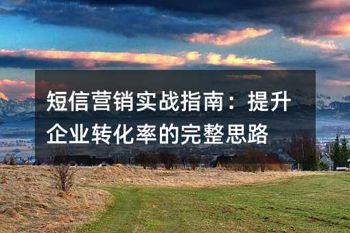 ����Ӫ��ʵսָ�ϣ�������ҵת���ʵ�����˼·