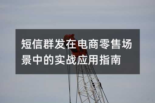 短信群发在电商零售场景中的实战应用指南