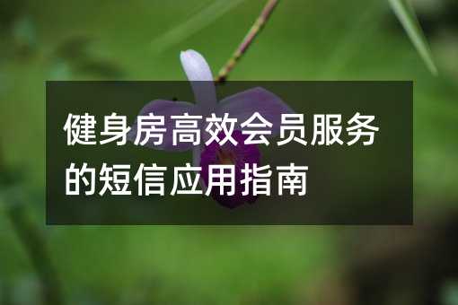 健身房高效会员服务的短信应用指南
